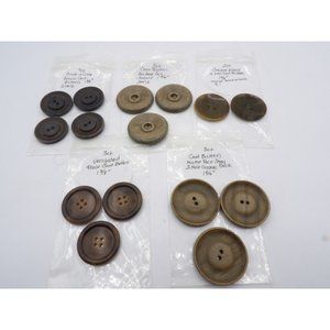15 Large Coat Buttons Brown to Tan 1 3/8" to 1 3/4" diam Vintage CF045